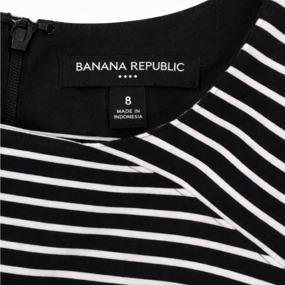 Banana Republic Black and White Striped Strapless Dress - Picture 2 of 4